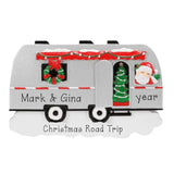 RV Camper Personalized Ornament ~ Camper Ornament ~ Windstream ~ Christmas Ornament ~ Motorhome Ornament with Santa and Tree ~ Vacation Gift