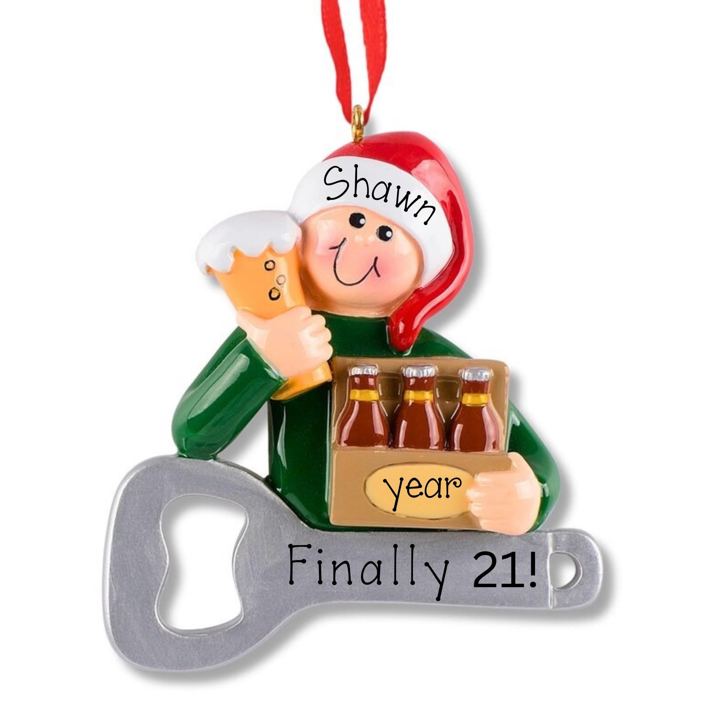 Christmas Beer Christmas Ornament ~ Men Ornament ~ Gift For Him ~  Beer Gift ~ 21st Birthday Ornament ~ IPA Ornament ~ Drinking Ornament