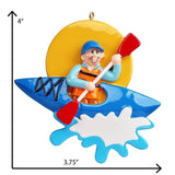 Personalized Male Kayak Ornament ~ Personalized Camping Ornaments ~ Lake Ornaments