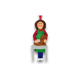 Personalized Dog Groomer Ornament ~ Gifts for Dog Groomers ~ Brunette Female Groomer ~ Personalized Female Dog Groomer Ornament