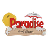 Paradise Personalized Christmas Ornament~Beach Ornament~Tropical Vacation for Beach Lover~Couples Tropical Beach Vacation