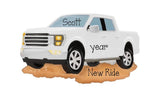 Personalized White Pick-Up Truck Christmas Ornament ~ White Truck Ornament ~ Grandpa's Truck ~ New Truck~New Driver~Dad's Truck ~ 4x4 Truck