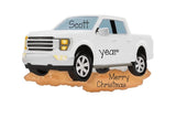 Personalized White Pick-Up Truck Christmas Ornament ~ White Truck Ornament ~ Grandpa's Truck ~ New Truck~New Driver~Dad's Truck ~ 4x4 Truck