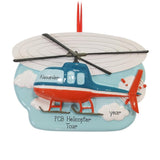 Personalized Helicopter Ornament~Christmas Ornament~Hand Personalized Ornament~Travel Ornament~Boy Ornament