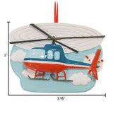Personalized Helicopter Ornament~Christmas Ornament~Hand Personalized Ornament~Travel Ornament~Boy Ornament