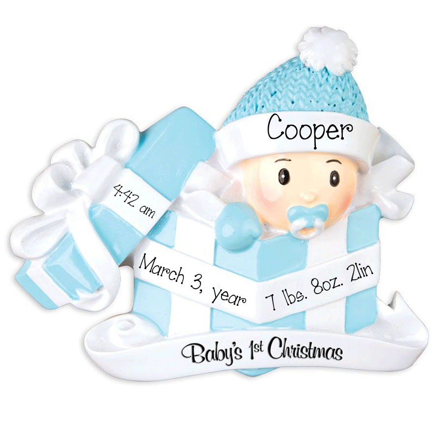 Baby boy first christmas online ornament 2019