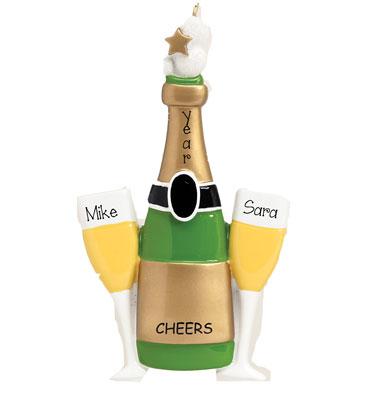 CHAMPAGNE TOAST Personalized Ornament
