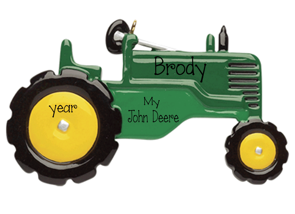 Green Tractor-Personalized Ornament