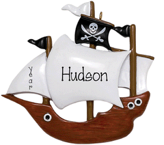 Pirate Ship Ornament, My Personalized Ornaments