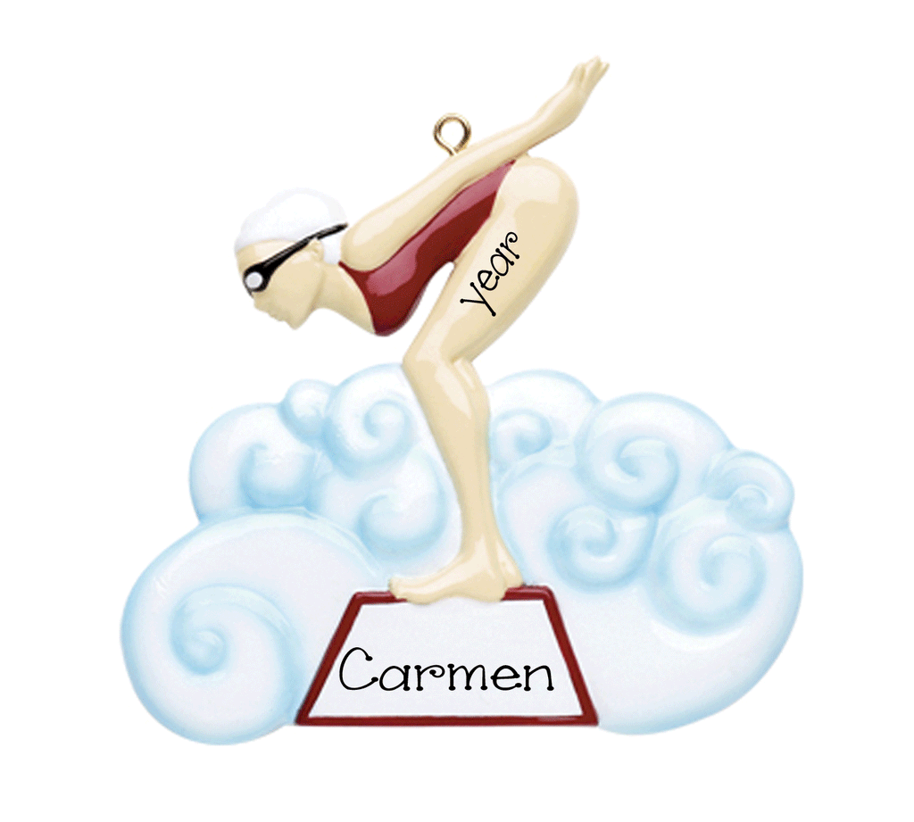Female Swimmer-Personalized Ornament