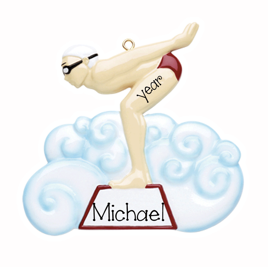 Male Swimmer-Personalized Ornament