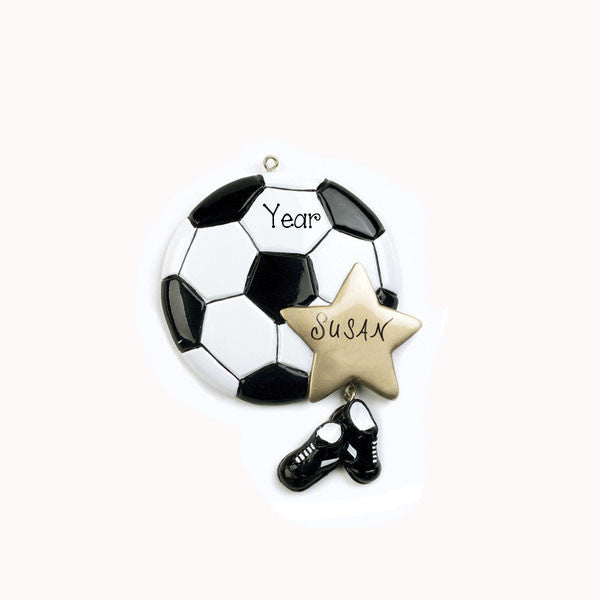 SOCCER BALL~Personalized Christmas Ornament
