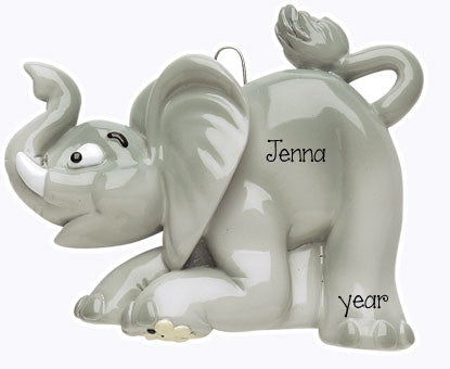 Personalized "GRAY ELEPHANT" Ornament