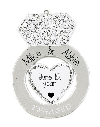 Engagement ring store christmas ornament