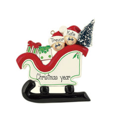 Single Parent ~ Family of 2 Sleigh Ride - Ornament