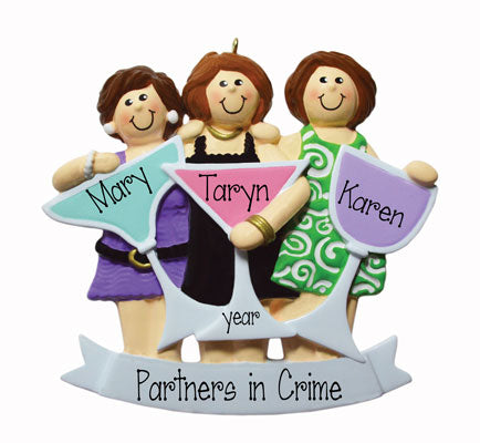 Three Friends and Girls Night out~Personalized Christmas Ornament