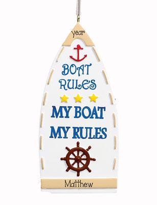 My BOAT My Rules~Personalized Christmas Ornament