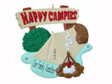 camping in a tent, HAPPY CAMPERS - my personalized ornaments