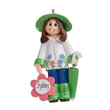Female gardener~Personalized Christmas Ornament