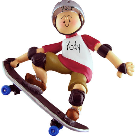 Skateboarder~Personalized Christmas Ornament