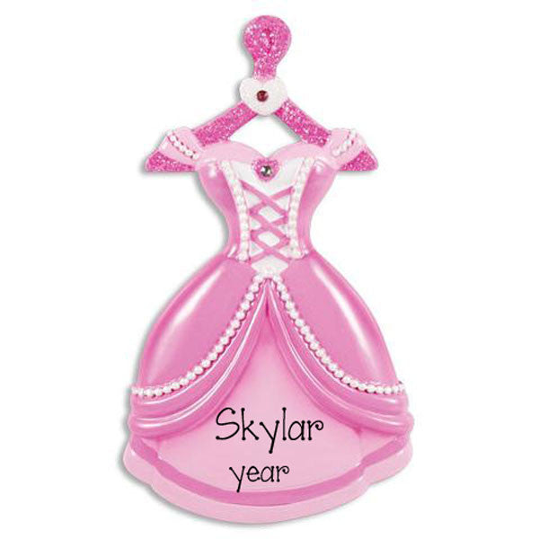 PINK PRINCESS GOWN - Personalized Ornament