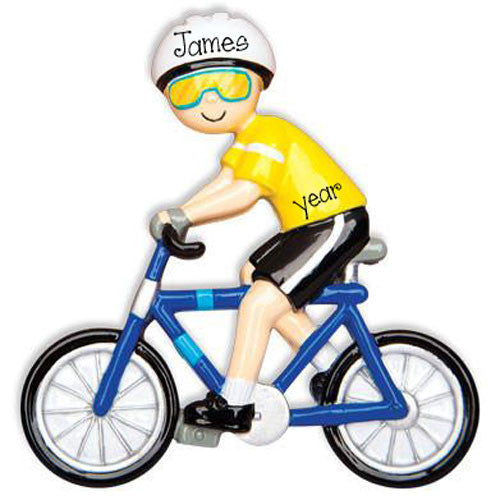 MALE CYCLIST / BICYCLE - Personalized Ornament