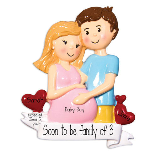 EXPECTING COUPLE ~ Personalized Christmas Ornament