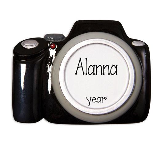 BLACK CAMERA - Personalized Ornament