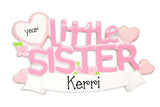 Little Sister in Pink-Personalized Ornament