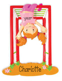 Girl hanging on monkey bars- personalized ornament