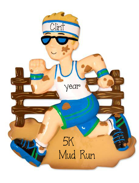 Male Mud Runner-personalized ornament