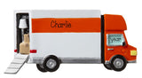 Orange and white Moving Truck- Personalized Ornament