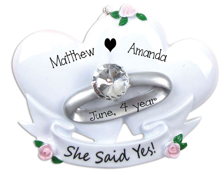 SHE SAID YES~Personalized Christmas Ornament