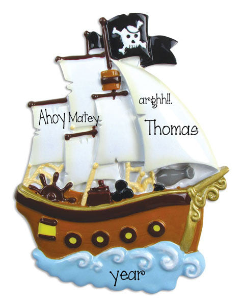 PIRATE SHIP - Personalized Ornament