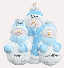 Single parent with 2 children Ornament, My Personalized Ornaments