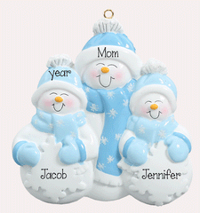 Single parent with 2 children Ornament, My Personalized Ornaments