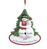 OUR 1ST CHRISTMAS as MR & MRS SNOWMEN COUPLE / MY PERSONALIZED ORNAMENTS