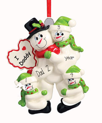 DADDY with 3 KIDS~Personalized Christmas Ornament