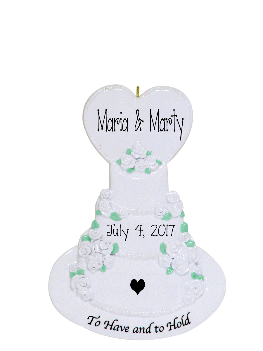 Personalized wedding outlet cake christmas ornament