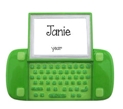 GREEN LAPTOP ORNAMENT / MY PERSONALIZED ORNAMENTS