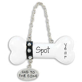 Dog bone, bad to the bone Personalized Christmas Ornament