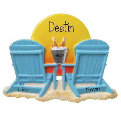 Watching the sunset on the Beach-Personalized Ornament