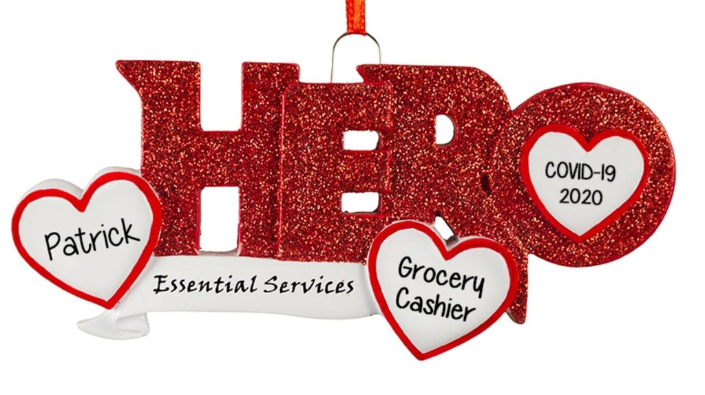 HERO Essential Worker~Covid-19~Personalized Christmas Ornament