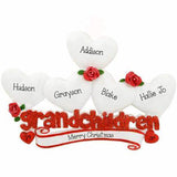 Five Grandchildren with Red Glitter~Personalized Table Topper
