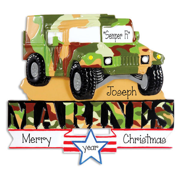 MARINE HUMVEE, MY PERSONALIZED ORNAMENTS