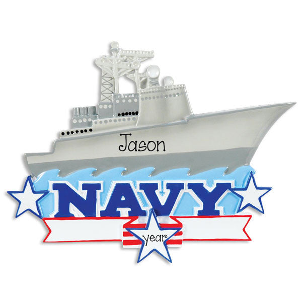 NAVY Aircraft Carrier~ Personalized christmas Ornament