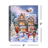 Christmas House 6x8 Lighted Tabletop Canvas