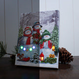 Snowman Friends 6x8 Lighted Tabletop Canvas