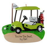 Golf Cart Christmas Ornament, Hand-Personalized Gift for Dad