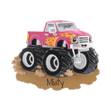 Personalized Purple Monster Truck With Headlight Eyes Christmas Ornament